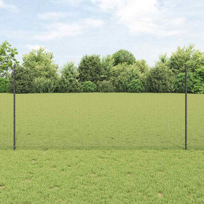 Welded Wire Fence with Posts 10 x 1.2 m PVC-Coated Steel Grey