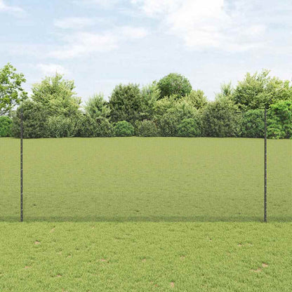 Welded Wire Fence with Posts 10 x 1.4 m PVC-Coated Steel Grey