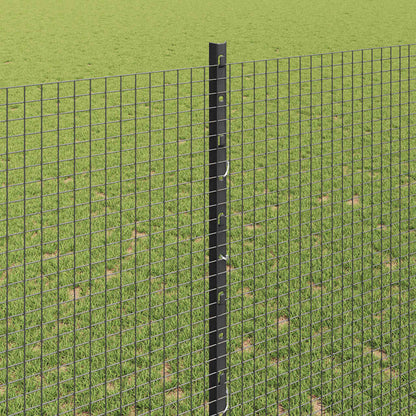 Welded Wire Fence with Posts 10 x 1.4 m PVC-Coated Steel Grey