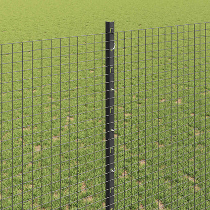 Welded Wire Fence with Posts 10 x 1.4 m PVC-Coated Steel Grey