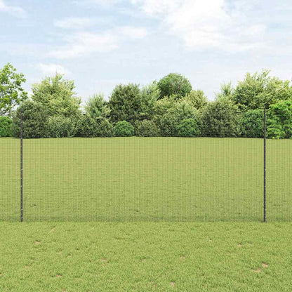 Welded Wire Fence with Posts 10 x 1.4 m PVC-Coated Steel Grey