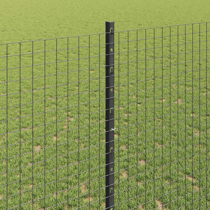 Welded Wire Fence with Posts 10 x 1.4 m PVC-Coated Steel Grey