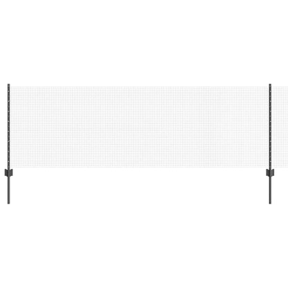 Welded Wire Fence with Posts 25 x 0.8 m PVC-Coated Steel Grey