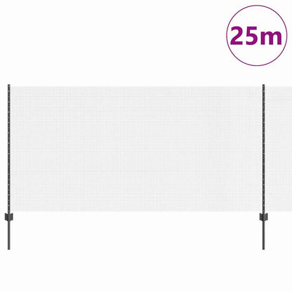 Welded Wire Fence with Posts 25 x 1.2 m PVC-Coated Steel Grey