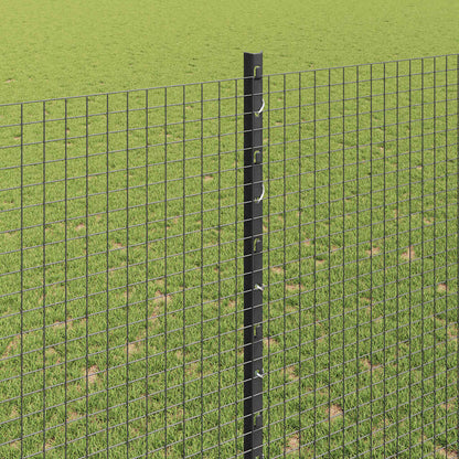 Welded Wire Fence with Posts 25 x 1.5 m Galvanised Steel Grey