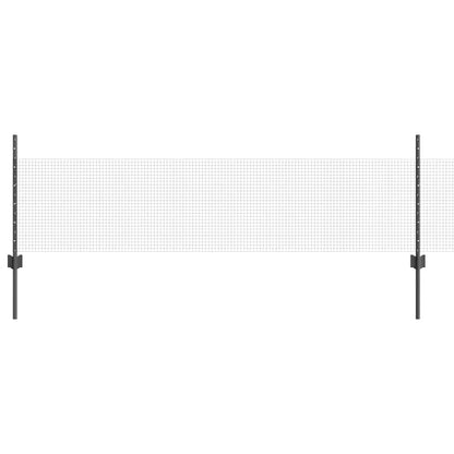 Welded Wire Fence with Posts 50 x 0.5 m PVC-Coated Steel Grey