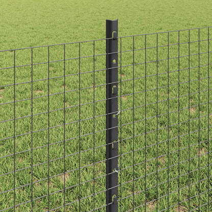Welded Wire Fence with Posts 50 x 0.6 m PVC-Coated Steel Grey