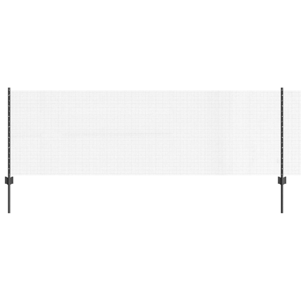 Welded Wire Fence with Posts 50 x 0.8 m PVC-Coated Steel Grey