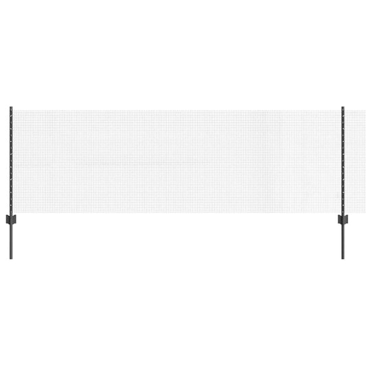 Welded Wire Fence with Posts 50 x 0.8 m PVC-Coated Steel Grey