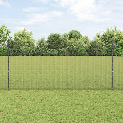 Welded Wire Fence with Posts 50 x 1.2 m PVC-Coated Steel Grey