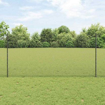 Welded Wire Fence with Posts 50 x 1.2 m PVC-Coated Steel Grey