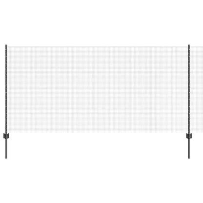 Welded Wire Fence with Posts 50 x 1.2 m PVC-Coated Steel Grey