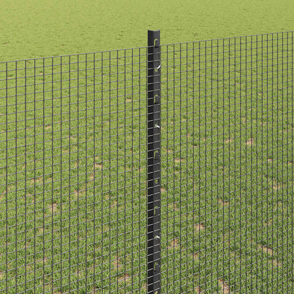 Welded Wire Fence with Posts 50 x 1.4 m PVC-Coated Steel Grey