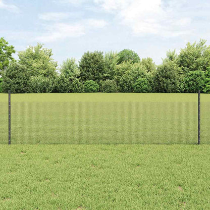 Welded Wire Fence with Posts 100 x 0.5 m PVC-Coated Steel Grey