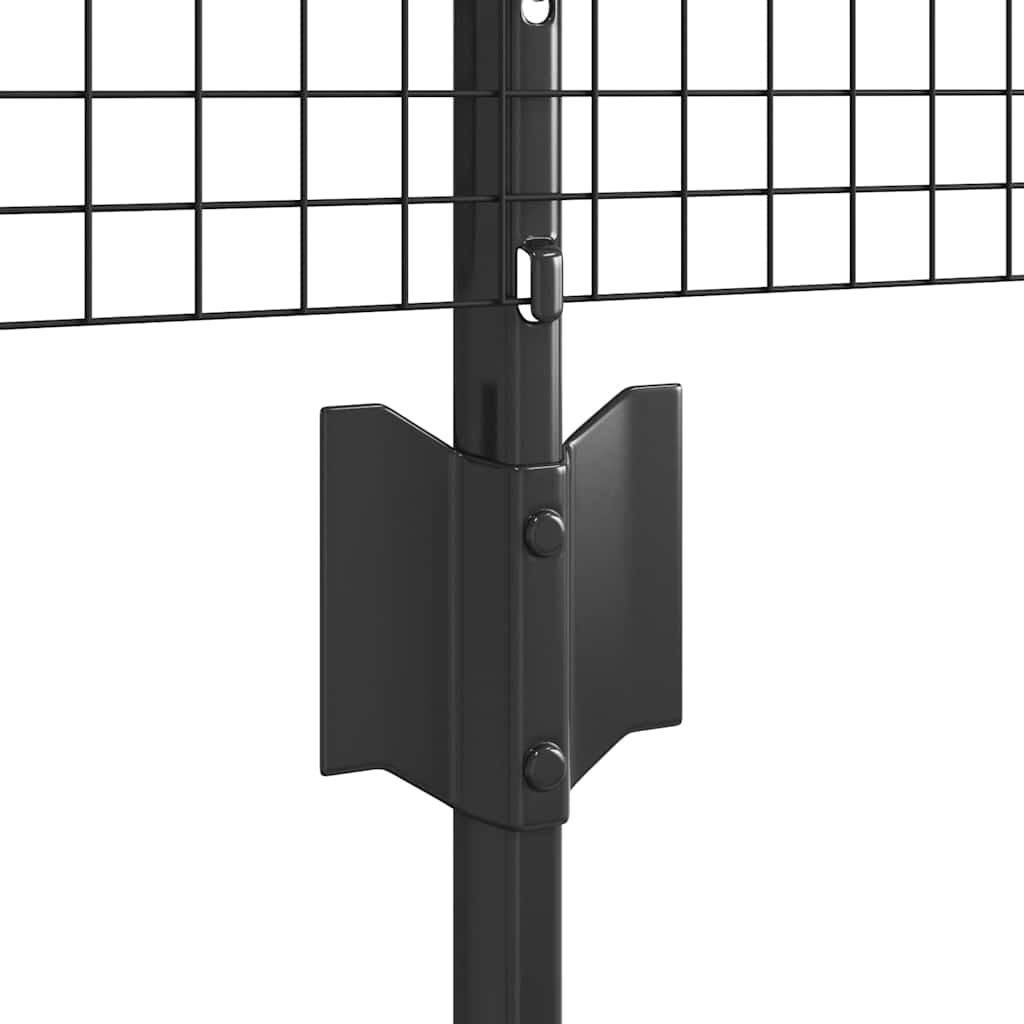 Welded Wire Fence with Posts 100 x 0.5 m PVC-Coated Steel Grey