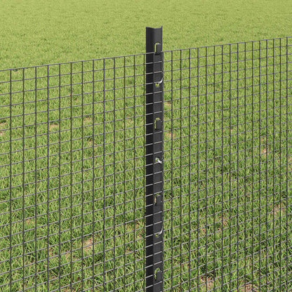Welded Wire Fence with Posts 100 x 0.6 m PVC-Coated Steel Grey