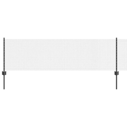 Welded Wire Fence with Posts 100 x 0.6 m PVC-Coated Steel Grey