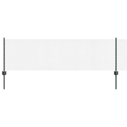 Welded Wire Fence with Posts 100 x 0.6 m PVC-Coated Steel Grey