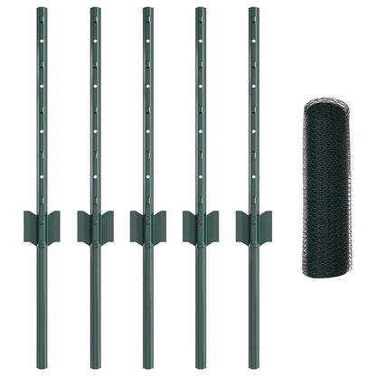 Welded Wire Fence 10 x 0.4 m PVC-Coated Steel Green Mesh