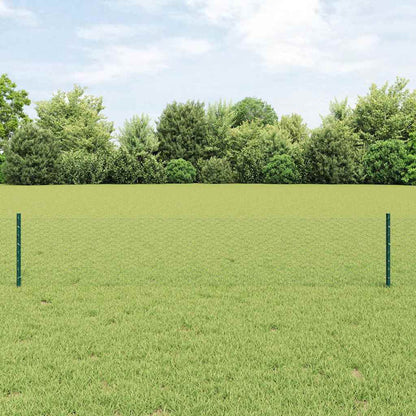 Hexagonal Fence with Post 10 x 0.4 m PVC-Coated Steel Green