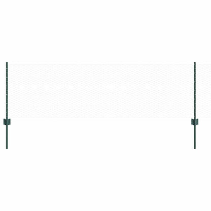Hexagonal Fence with Post 10 x 0.6 m PVC-Coated Steel Green
