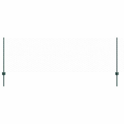Hexagonal Fence with Post 10 x 0.8 m PVC-Coated Steel Green