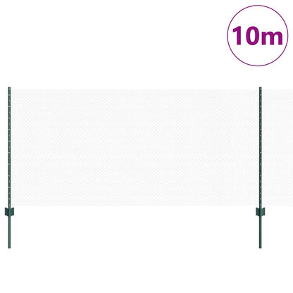Hexagonal Fence with Post 10 x 1 m PVC-Coated Steel Green Mesh