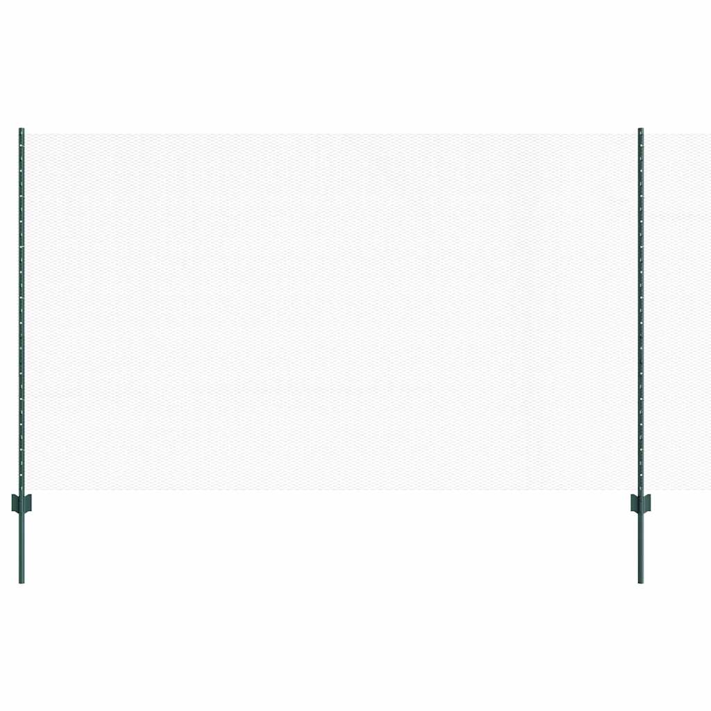 Hexagonal Fence with Post 10 x 1.4 m PVC-Coated Steel Green
