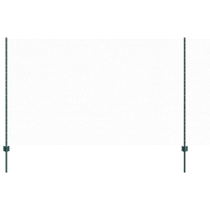 Hexagonal Fence with Post 10 x 1.4 m PVC-Coated Steel Green