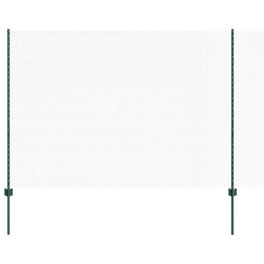 Hexagonal Fence with Post 10 x 1.6 m PVC-Coated Steel Green