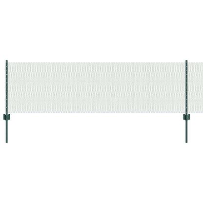 Hexagonal Fence with Post 25 x 0.6 m PVC-Coated Steel Green