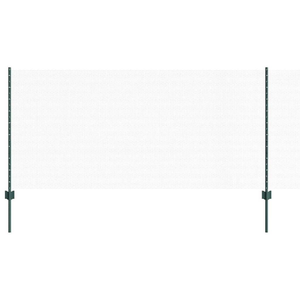 Hexagonal Fence with Post 25 x 1 m PVC-Coated Steel Green Mesh