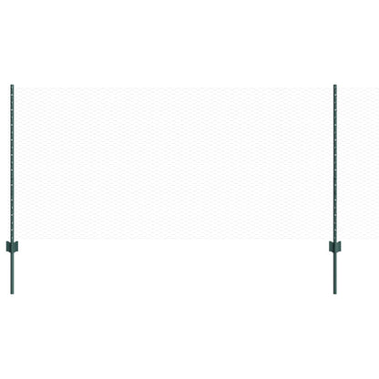 Hexagonal Fence with Post 25 x 1 m PVC-Coated Steel Green Mesh