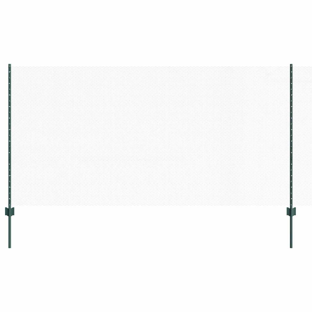 Hexagonal Fence with Post 25 x 1.2 m PVC-Coated Steel Green