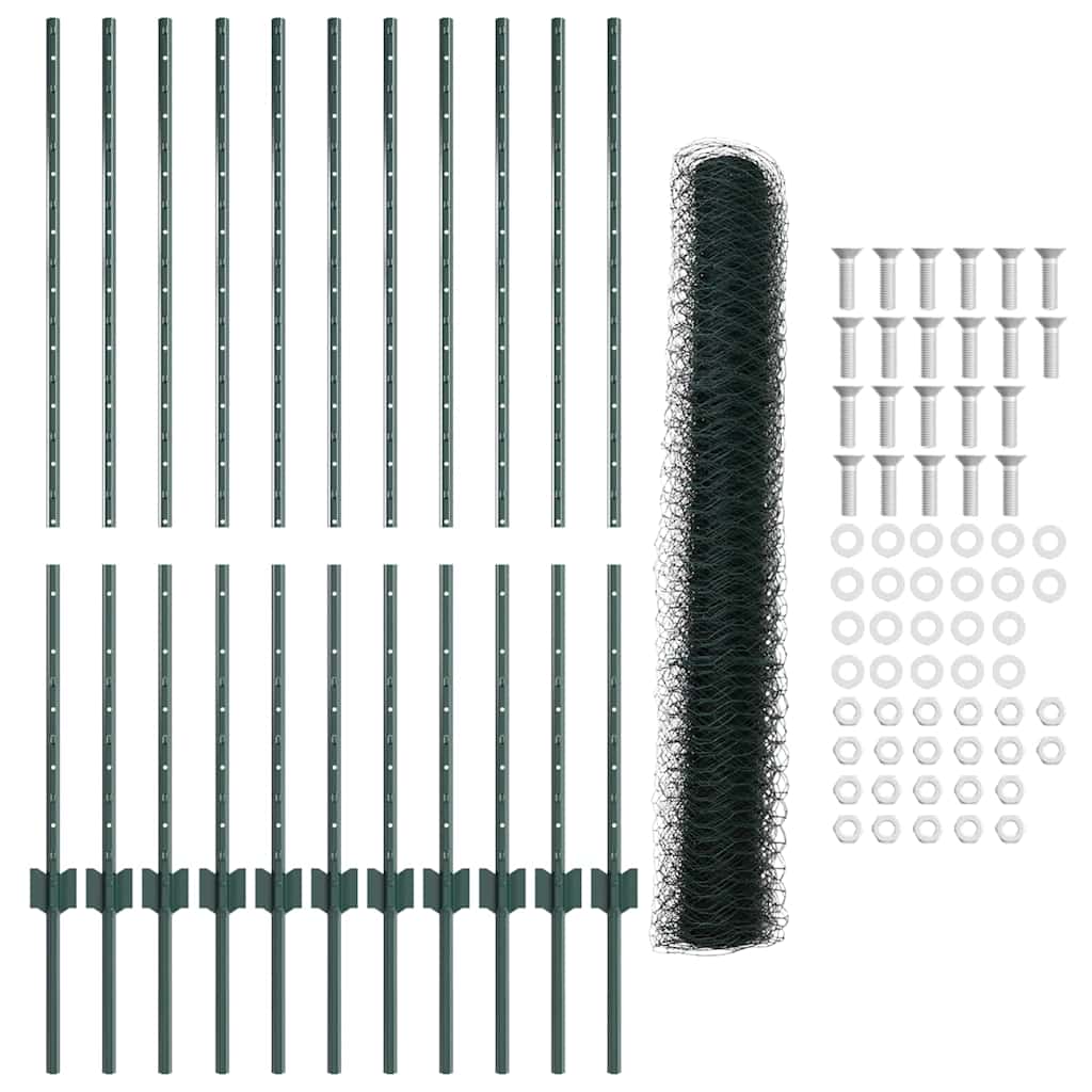 Fence with Post Green