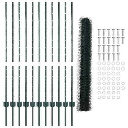 Fence with Post Green