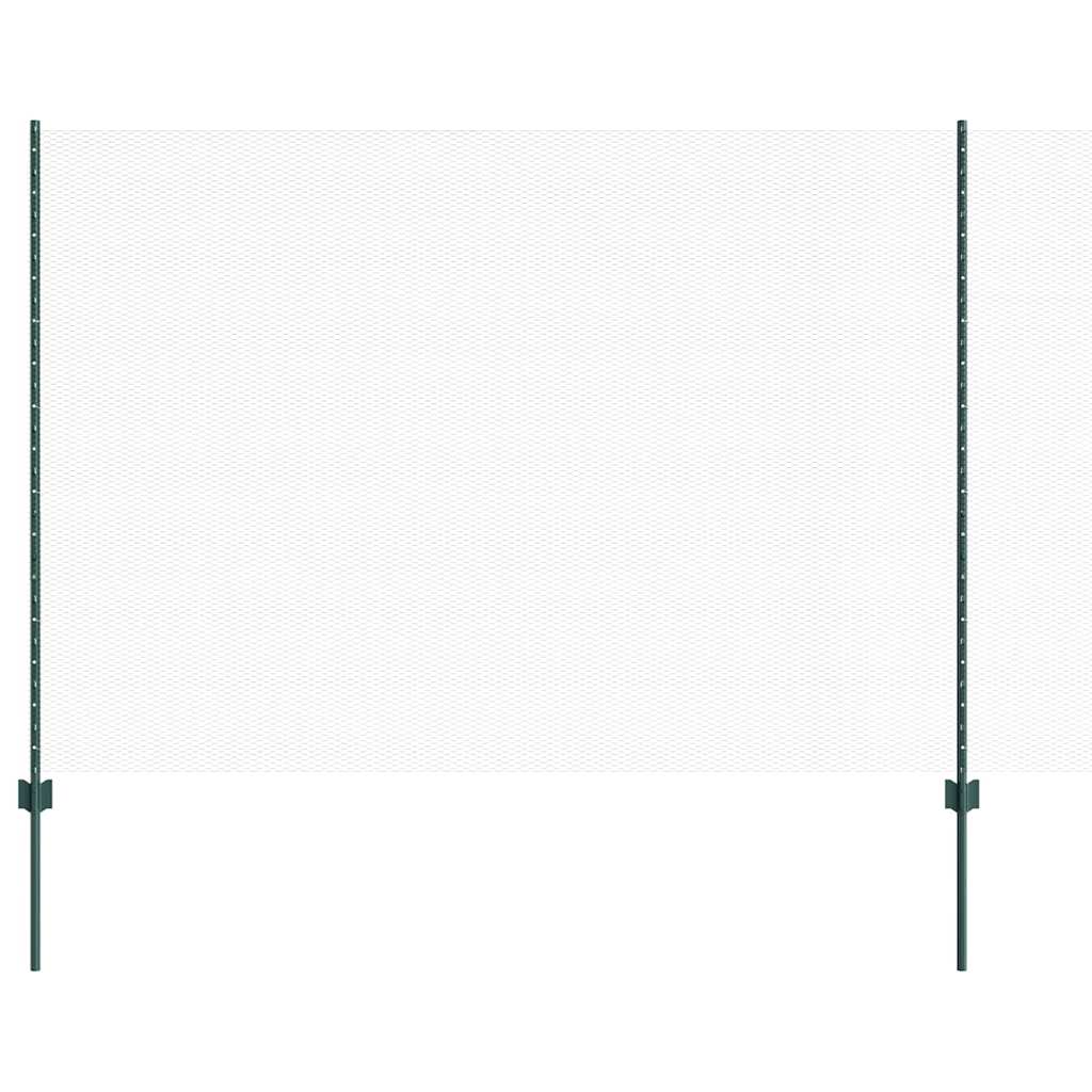 Hexagonal Fence with Post 25 x 1.6 m PVC-Coated Steel Green