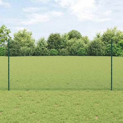 Hexagonal Fence with Post 50 x 1.2 m PVC-Coated Steel Green