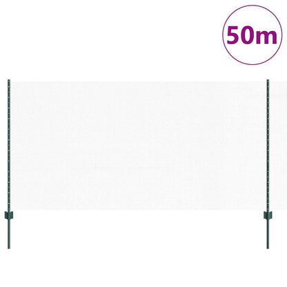 Hexagonal Fence with Post 50 x 1.2 m PVC-Coated Steel Green