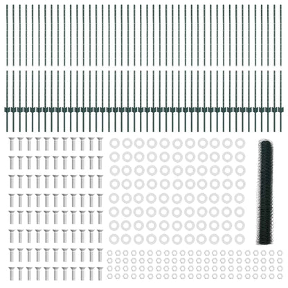 Hexagonal Fence with Post 100 x 1.2 m PVC-Coated Steel Green