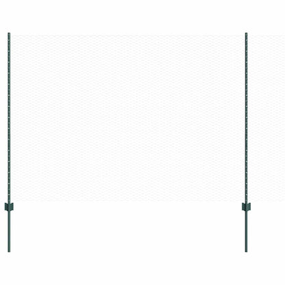 Hexagonal Fence with Post 100 x 1.6 m PVC-Coated Steel Green