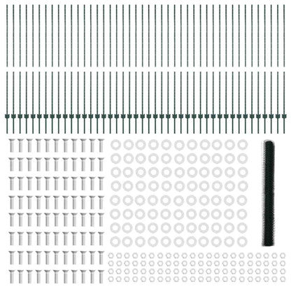 Hexagonal Fence with Post 100 x 1.6 m PVC-Coated Steel Green