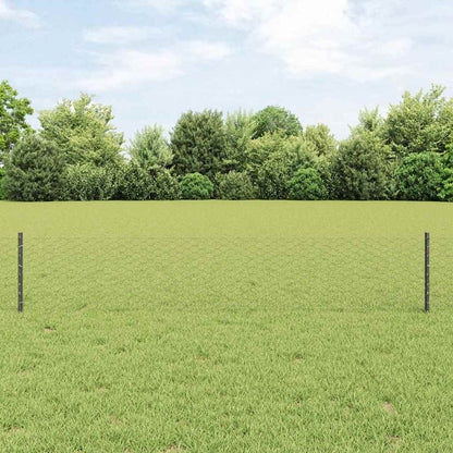 Hexagonal Fence with Post 10 x 0.4 m PVC-Coated Steel Grey Mesh