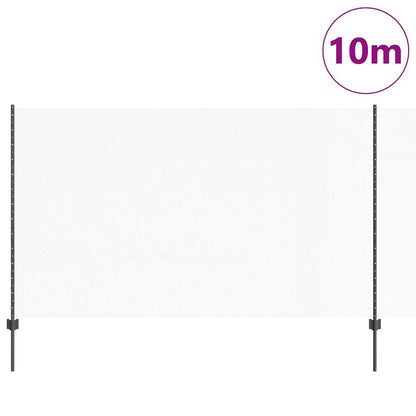 Hexagonal Fence with Post 10 x 1.4 m PVC-Coated Steel Grey Mesh
