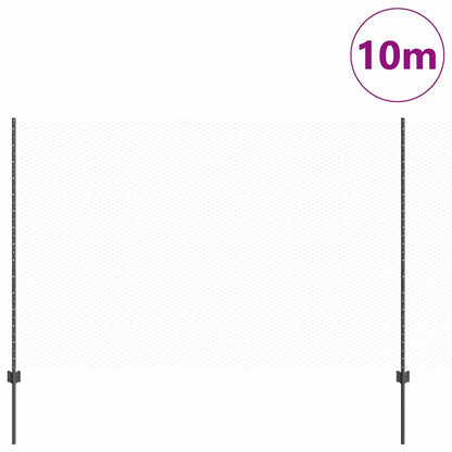 Hexagonal Fence with Post 10 x 1.6 m PVC-Coated Steel Grey Mesh