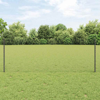 Hexagonal Fence with Post 25 x 0.8 m PVC-Coated Steel Grey Mesh