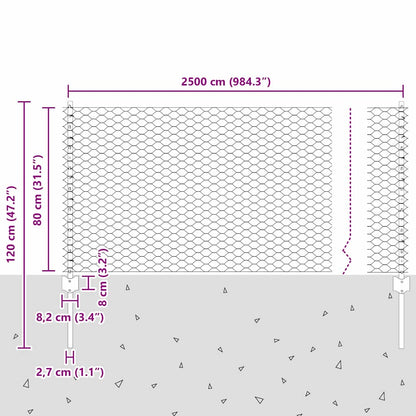 Fence with Post Grey