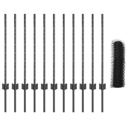 Fence with Post Grey