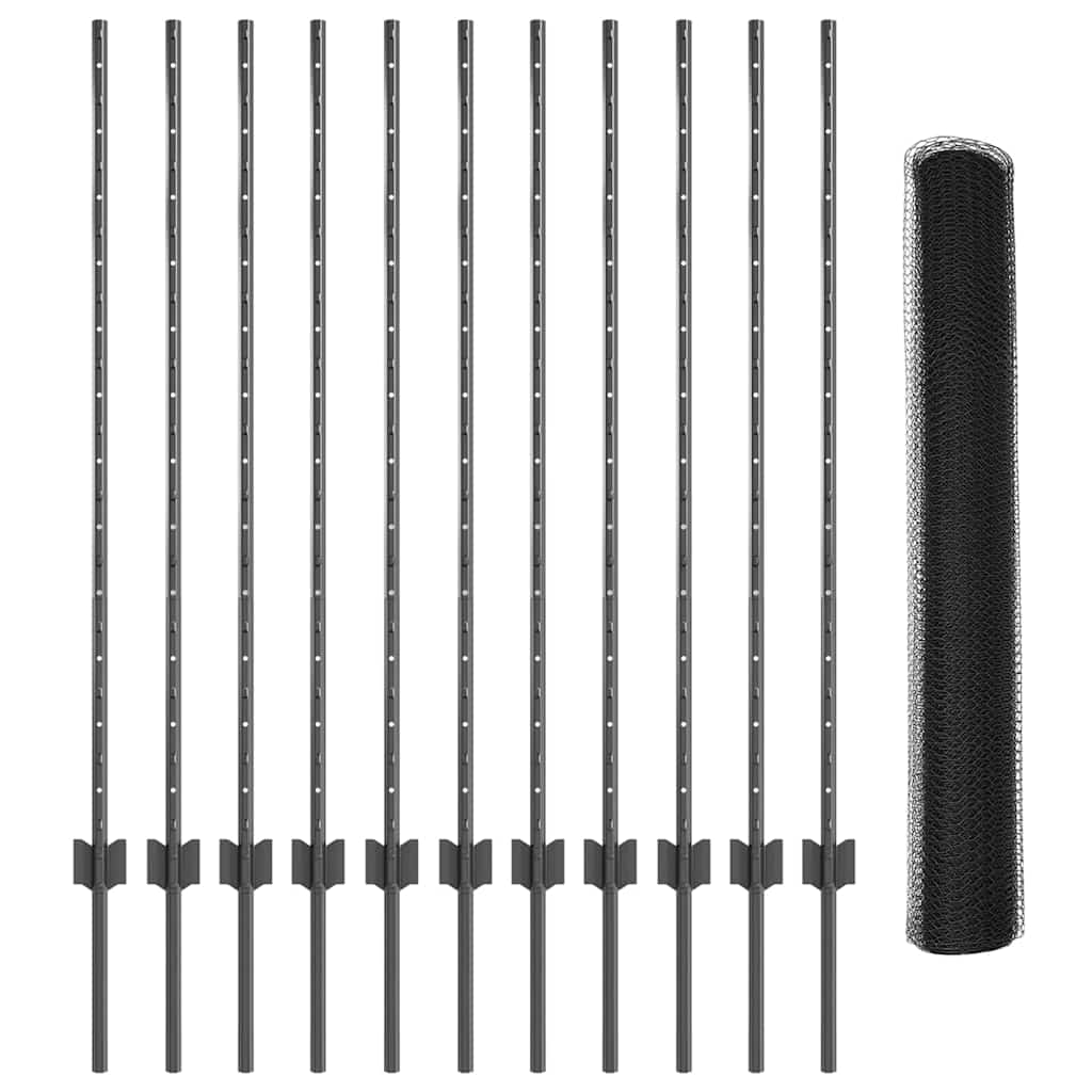 Fence with Post Grey