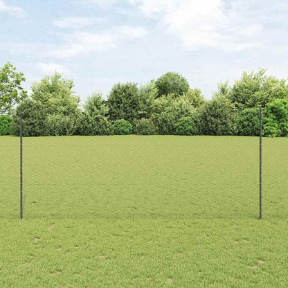 Hexagonal Fence with Post 25 x 1.4 m PVC-Coated Steel Grey Mesh